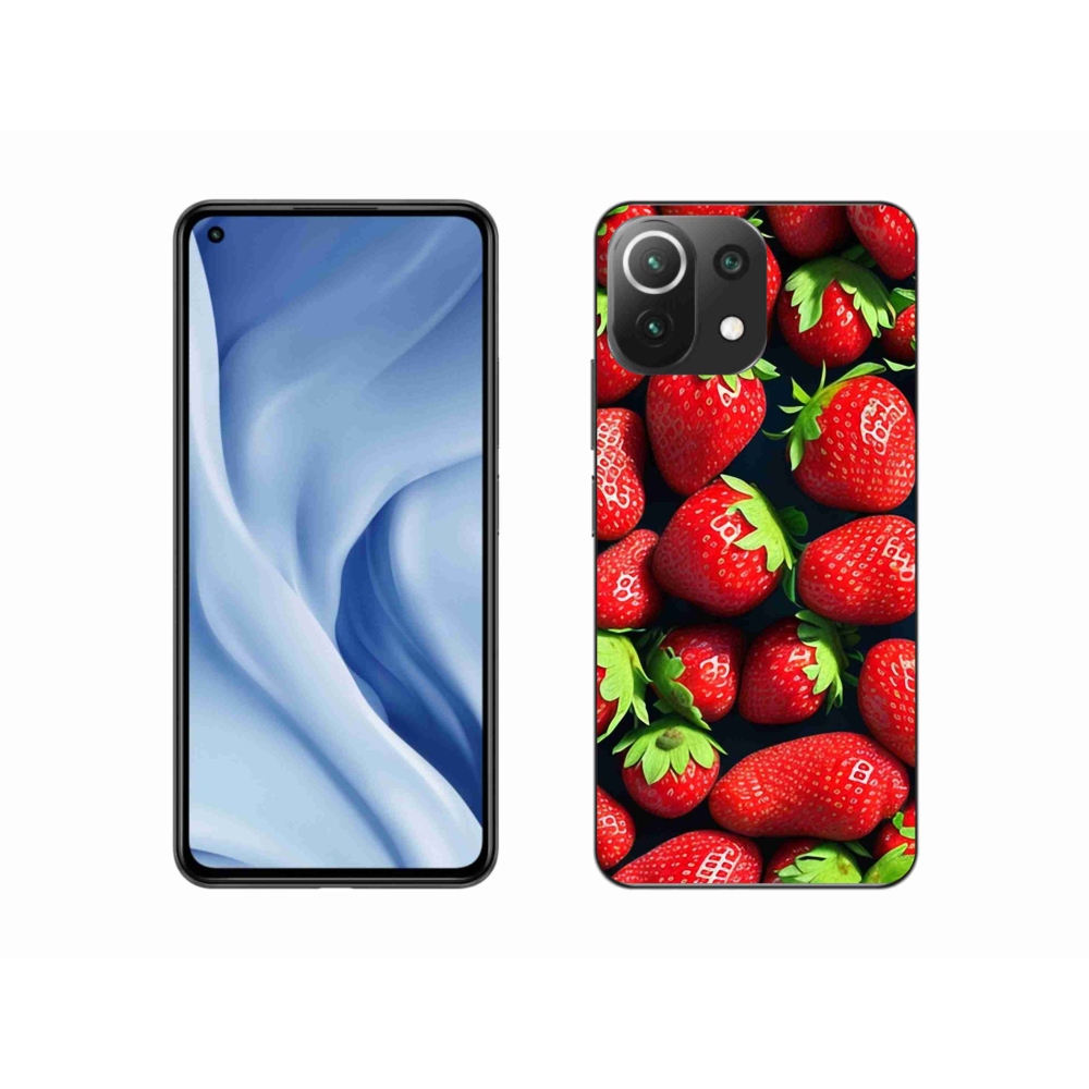 Gél borítás mmCase a Xiaomi Mi 11 Lite 4G/5G készülékhez - eper