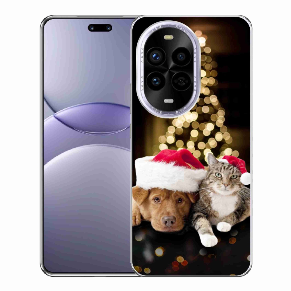Gél borítás mmCase a Huawei Nova 13 Pro 5G-n - Karácsonyi kutya és macska