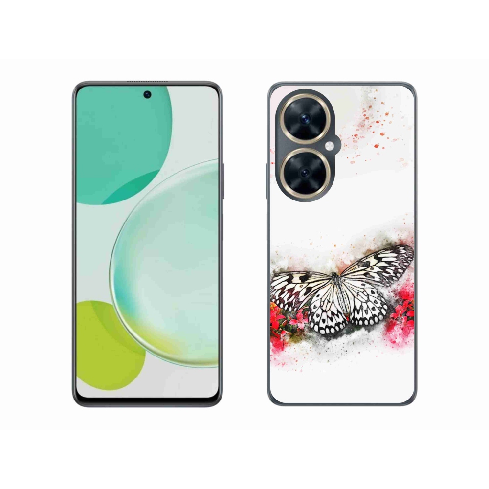 Gél borítás mmCase a Huawei Nova 11i készülékhez - fekete-fehér pillangó
