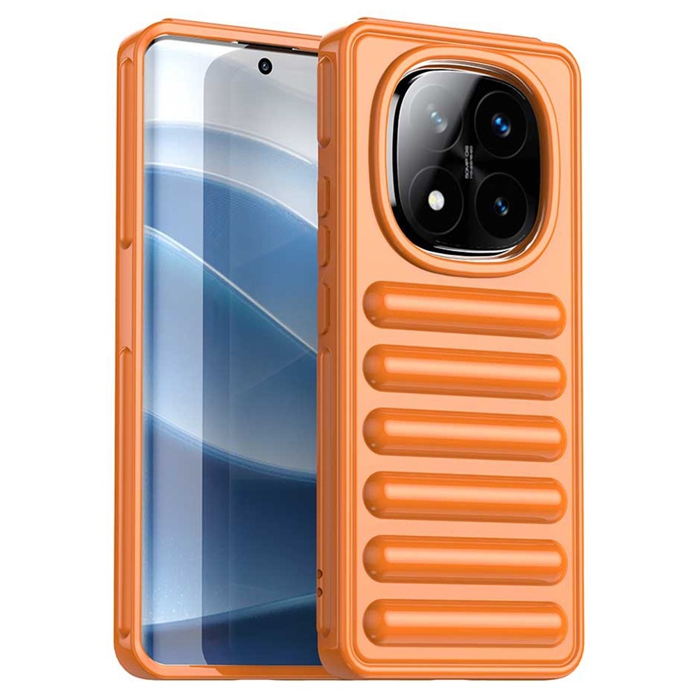 Csíkos tartós borító Xiaomi Redmi Note 14 Pro+ 5G - narancssárga