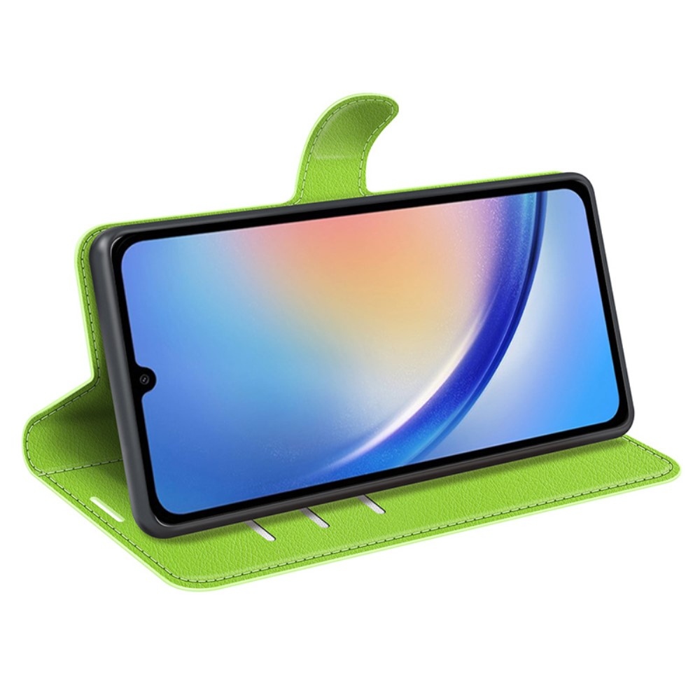 Litchi könyv tok Samsung Galaxy A35 5G - zöld