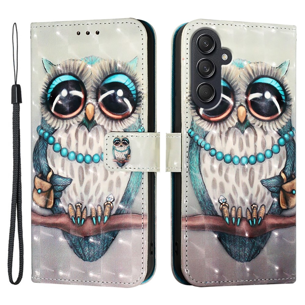 Patte könyv tok Samsung Galaxy M55 5G - bagoly