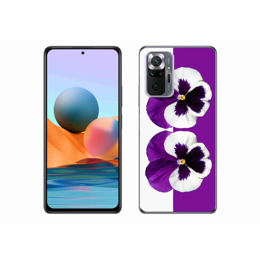 Gél borítás mmCase a Xiaomi Redmi Note 10 Pro számára - lila és fehér virág