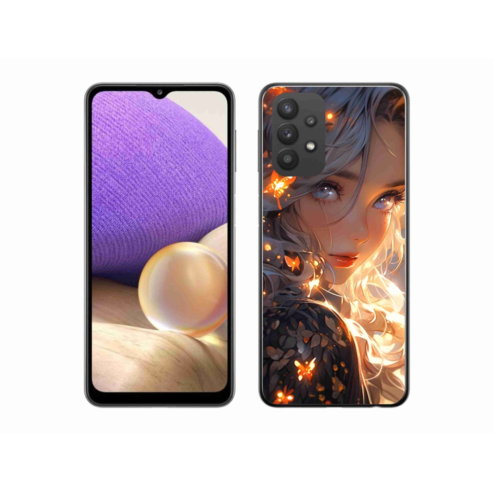 Gél borítás mmCase Samsung Galaxy A32 5G - lány és pillangók