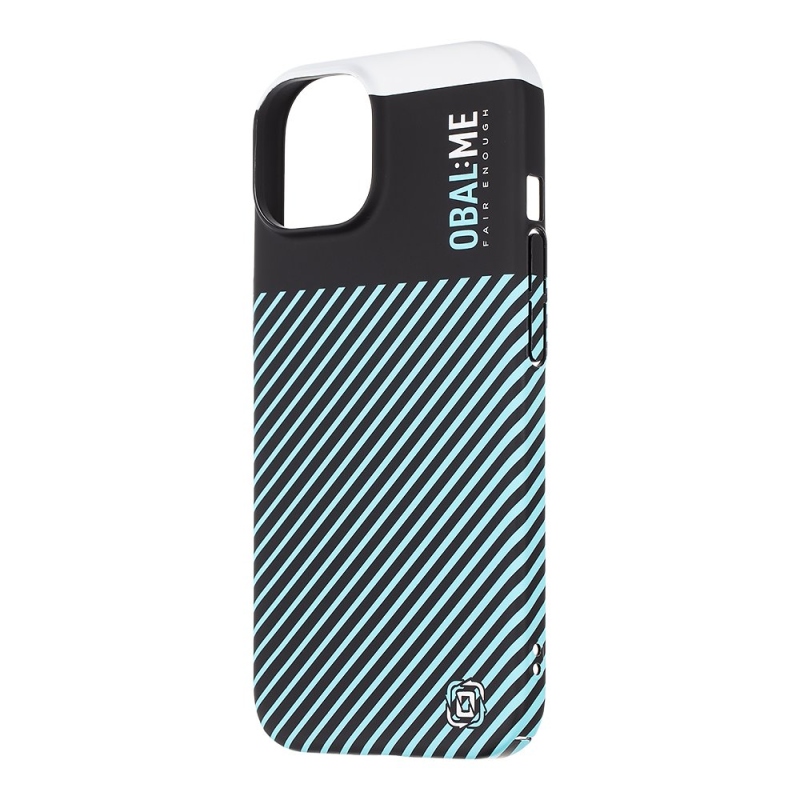 COVER:ME Flossy Stripes Cover for Apple iPhone 15 Fekete/tejkék borító