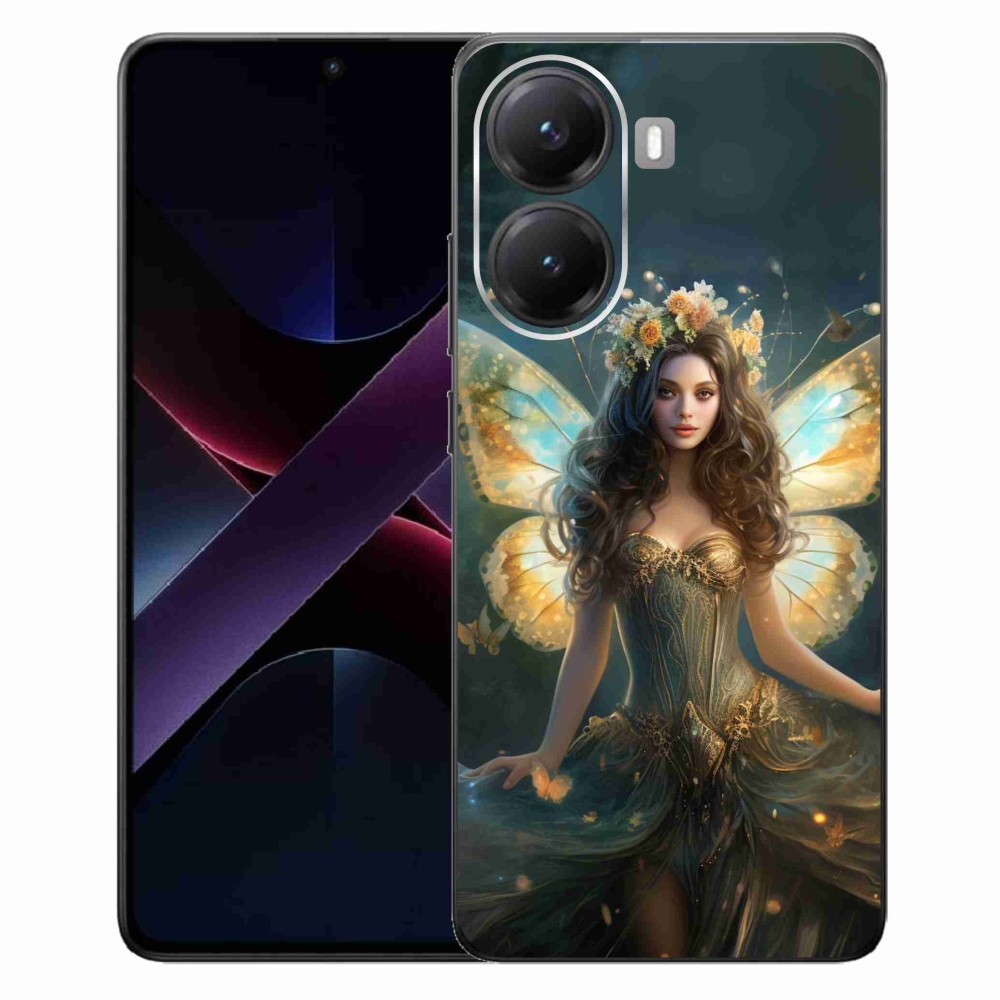 Gél borítás mmCase a Xiaomi Poco X7 Pro 5G számára - pillangó nő
