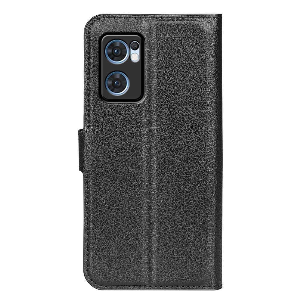 Litchi könyv tok Oppo Find X5 Lite készülékhez - fekete