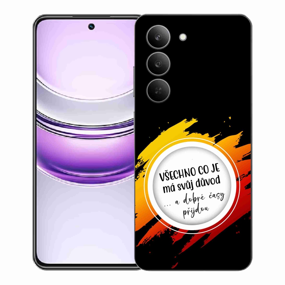 Gél borítás mmCase a Realme 14x 5G - idézet 3 fekete háttérrel