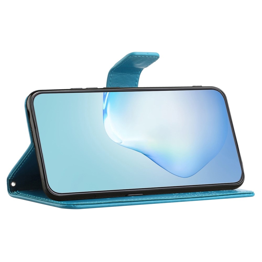 Fás könyv tok Samsung Galaxy A15 4G/5G készülékhez - kék