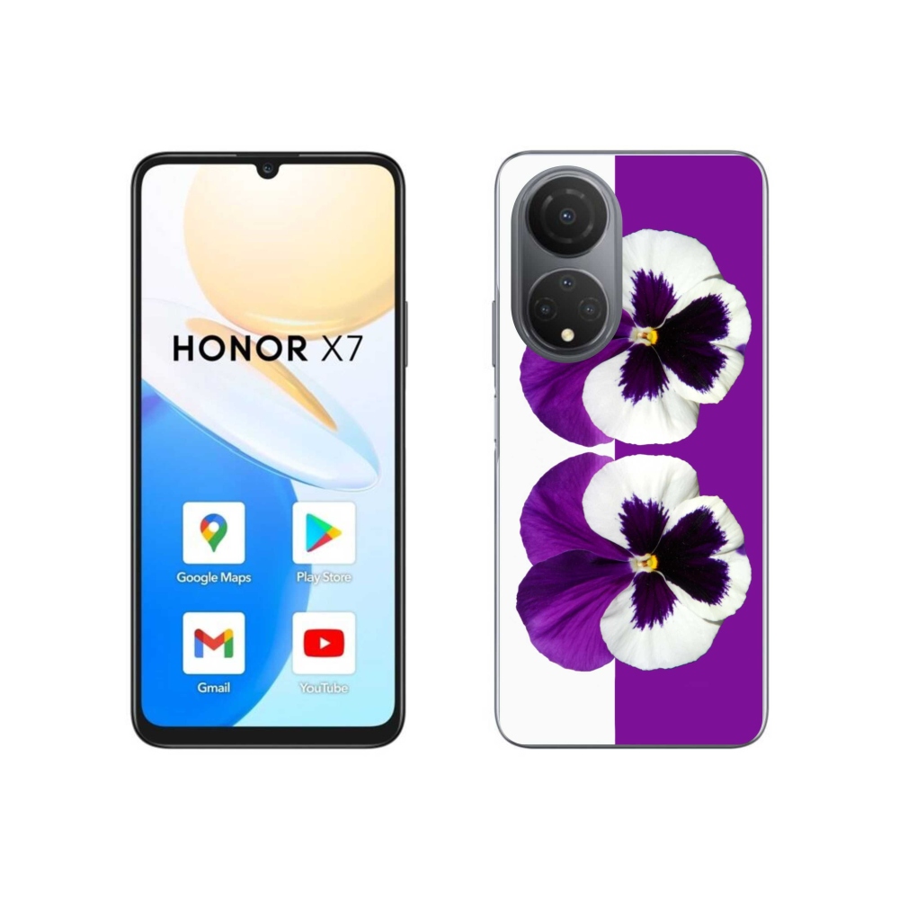 Gél borítás mmCase a Honor X7-hez - lila és fehér virág