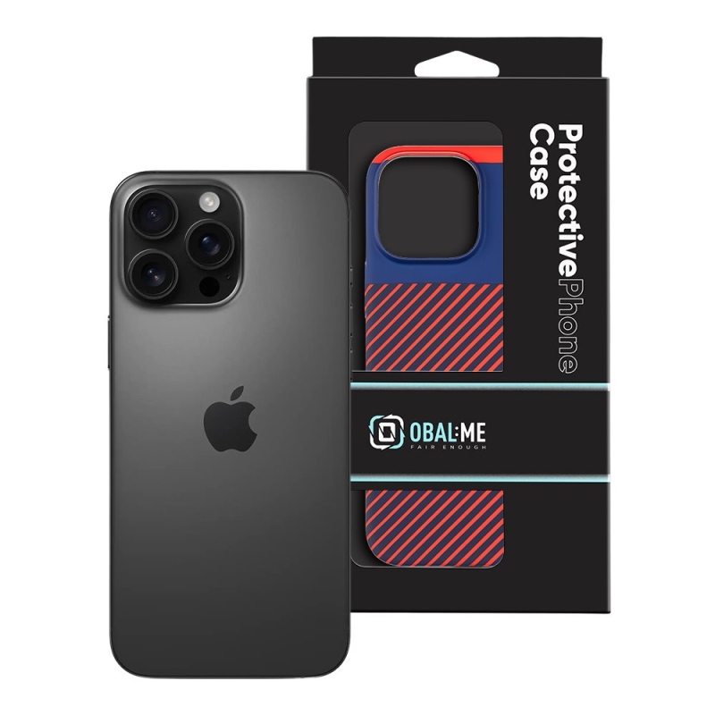COVER:ME Flossy Stripes Cover for Apple iPhone 16 Pro Max Blue/Red borító kék/vörös
