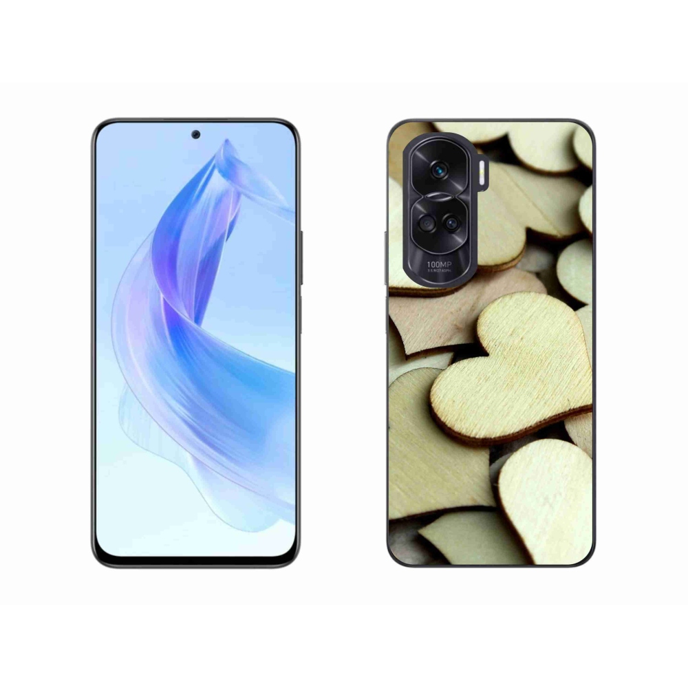 Zselés borítás mmCase a Honor 90 Lite-hoz - fából készült szívek