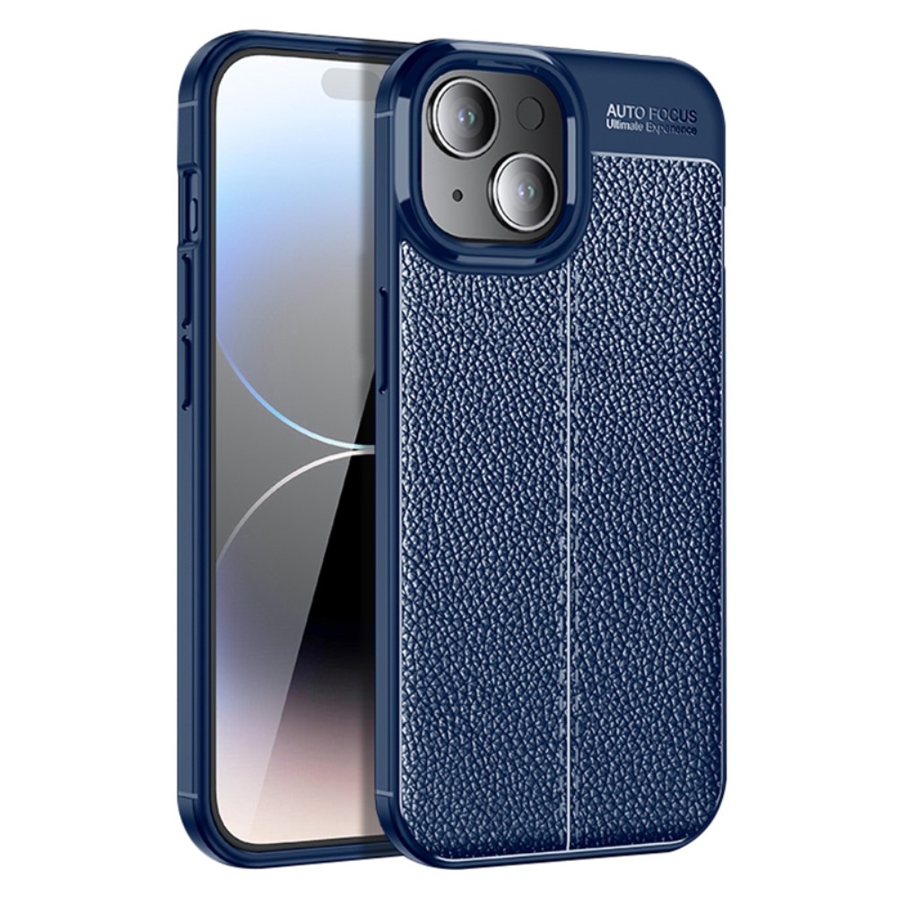 Litchi tartós zselés tok iPhone 15 Plus készülékhez - kék