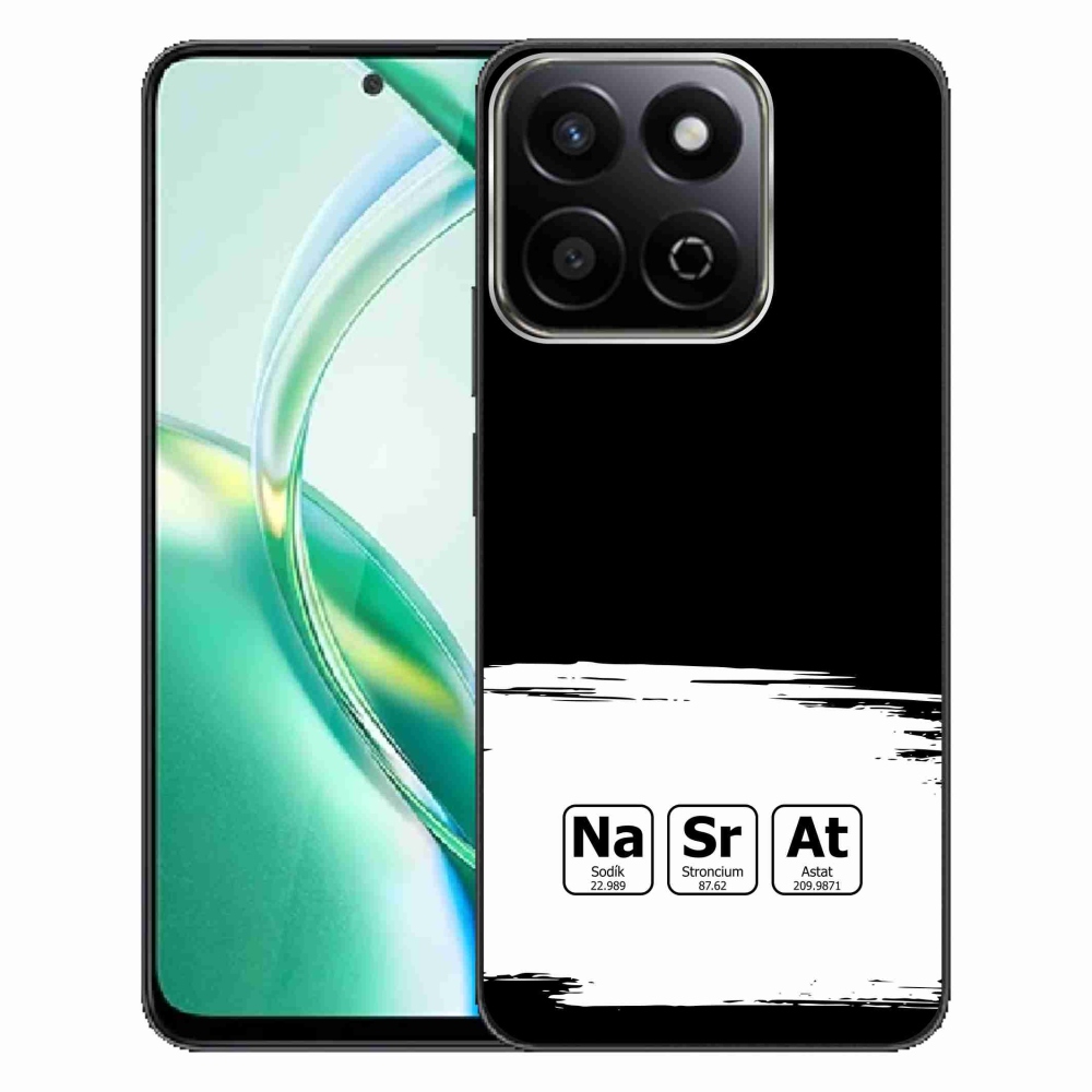 Gél borító mmCase a Honor 200 Smart 5G készülékhez - kémiai elemek fehér és fekete háttérrel