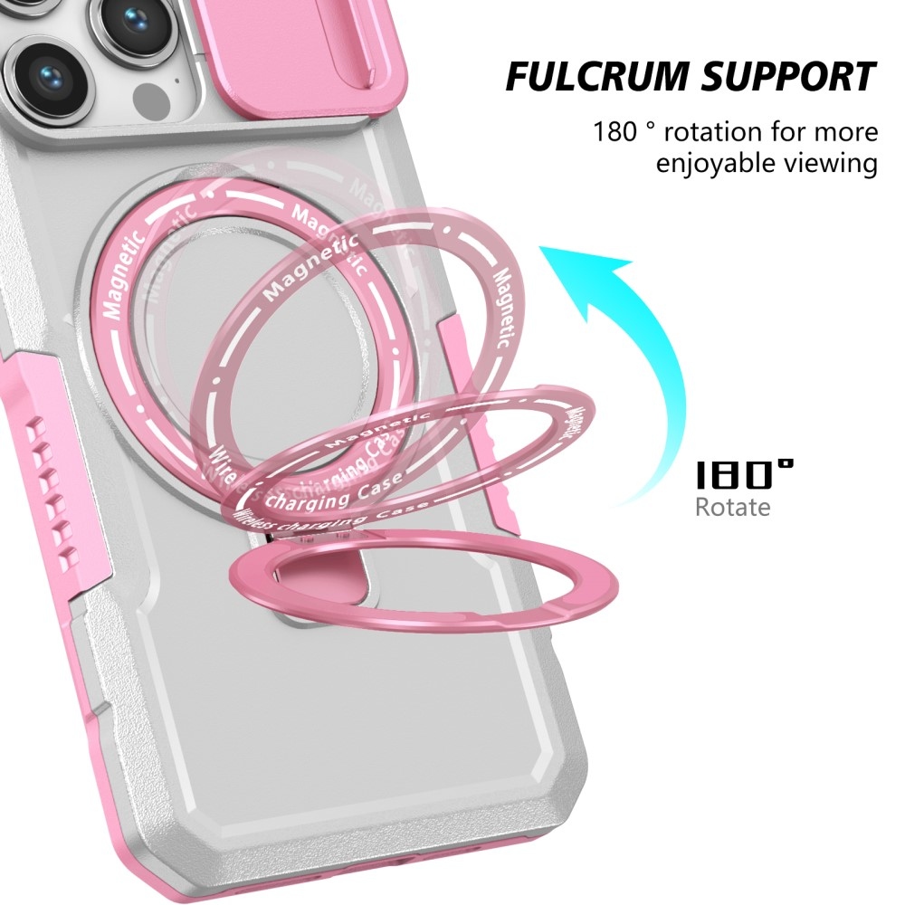 Katonai tartós védőburkolat MagSafe-vel iPhone 14 Pro Max készülékhez - rózsaszín/fehér