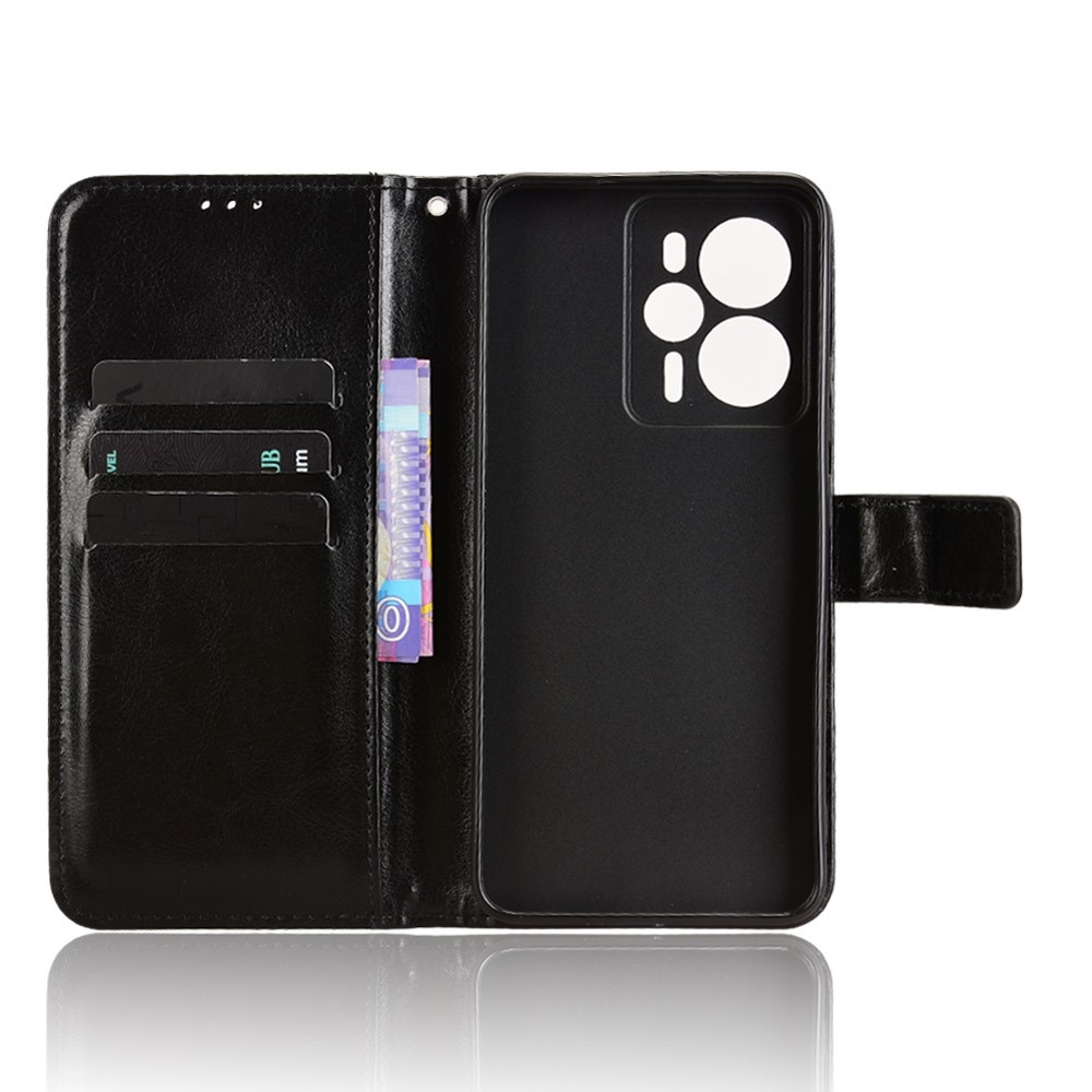 Őrült könyvtáska a Realme 14 5G/14T 5G számára - fekete