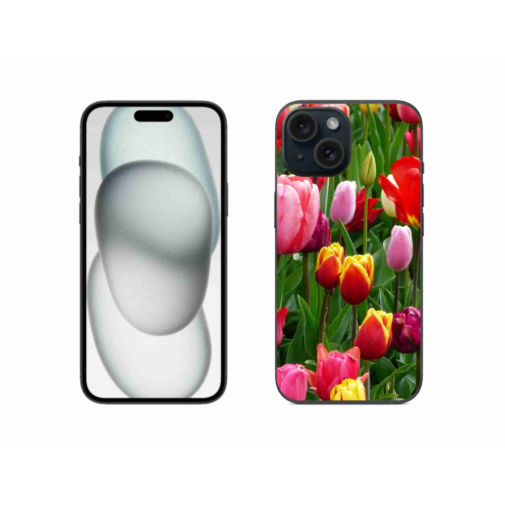 Zselés borítás mmCase iPhone 15 készülékhez - tulipánok