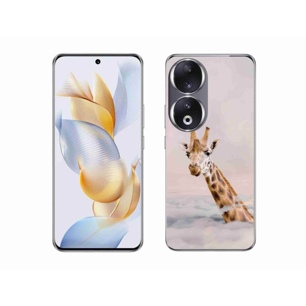 Zselés borító mmCase a Honor 90 készülékhez - zsiráf a felhőkben