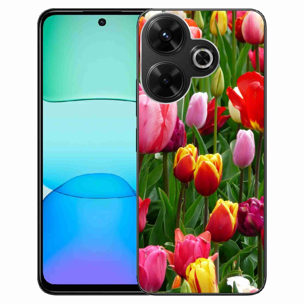 Gél borítás mmCase a Xiaomi Redmi 13 4G/Poco M6 4G számára - tulipánok