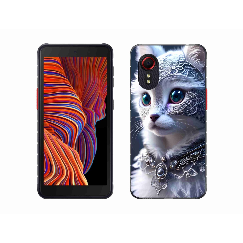 Zselés borítás mmCase Samsung Galaxy Xcover 5 készülékhez - fehér macska