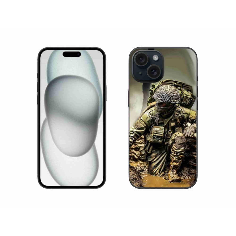 Zselés borítás mmCase iPhone 15-ös készülékhez - katona