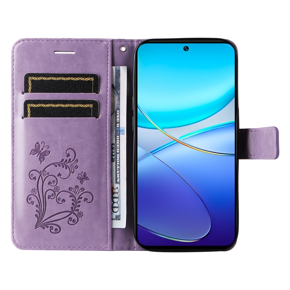 Nagy pillangó könyv tok a Vivo V40 SE 4G/5G-hez - lila