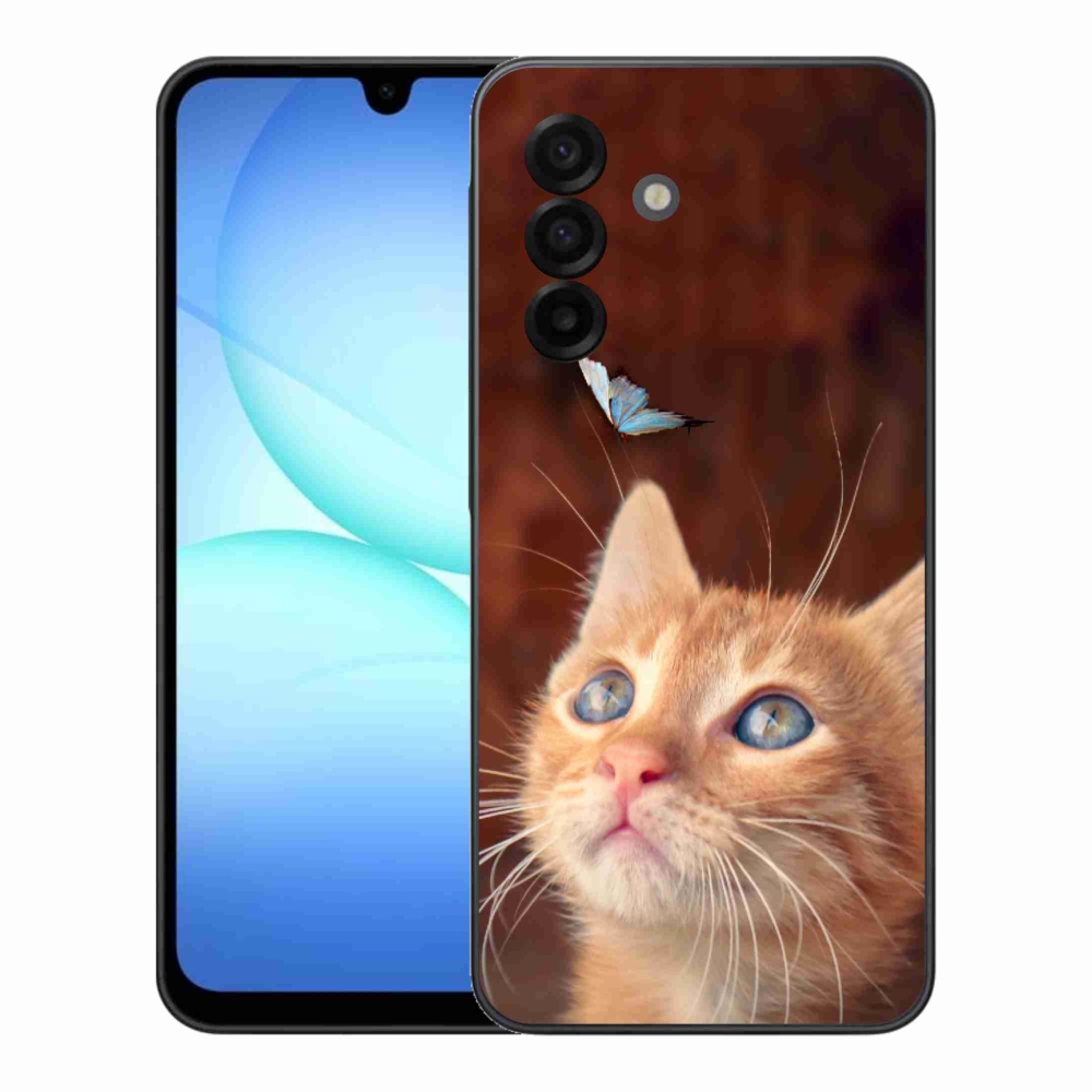 Gél borító mmCase Samsung Galaxy A17 4G/5G - pillangó és cica - Samsung Galaxy A17 4G/5G számára