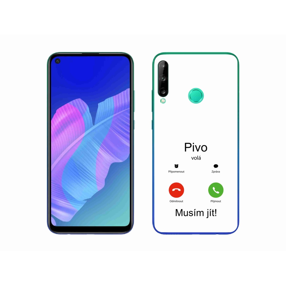 Gél borító mmCase a Huawei P40 Lite E - sör hívja fehér háttérrel