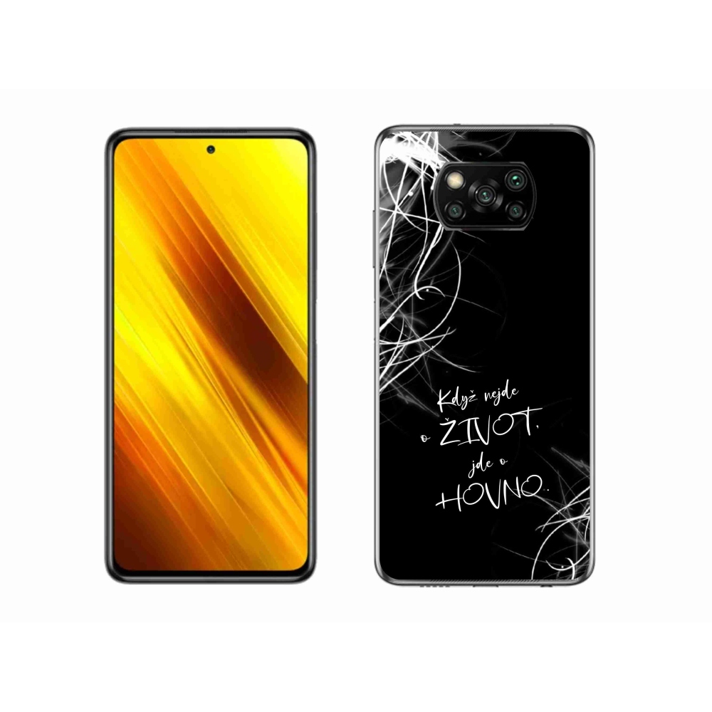 Gél borító mmCase a Xiaomi Poco X3 Pro készülékhez - vicces szöveg 16 fekete háttér
