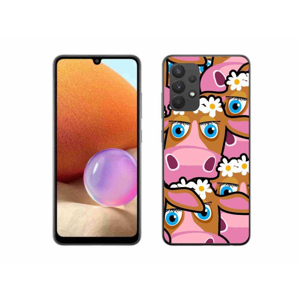 Gél borítás mmCase Samsung Galaxy A32 4G - rajzfilm tehenekhez