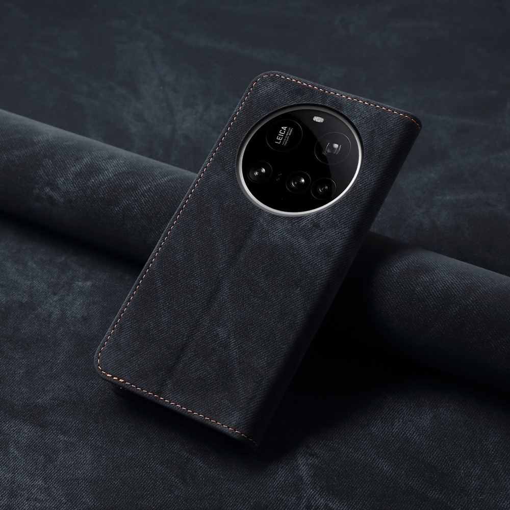 Jeanse könyvtáska Xiaomi 15 Ultra - fekete