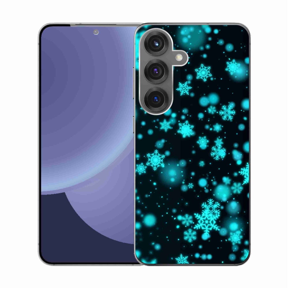 Gél védőhuzat mmCase Samsung Galaxy S25 készülékhez - hópelyhek 1