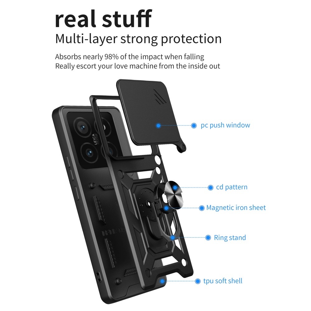 Tartós csúszásálló borítás Xiaomi 14T-hez - fekete