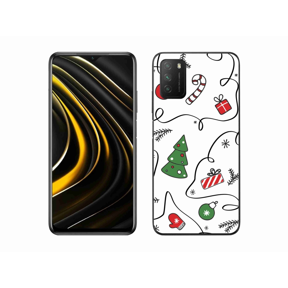 Gél borító mmCase a Xiaomi Poco M3-hoz - karácsonyi motívumok