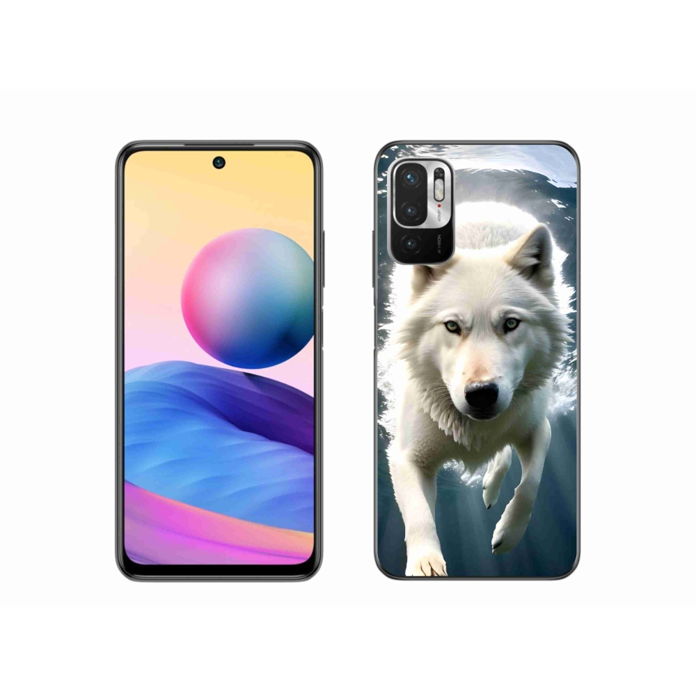Gél borítás mmCase a Xiaomi Redmi Note 10 5G készülékhez - fehér farkas