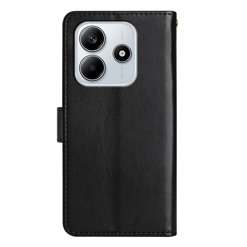Virágok könyv tok Xiaomi Redmi Note 14 5G-hez - fekete