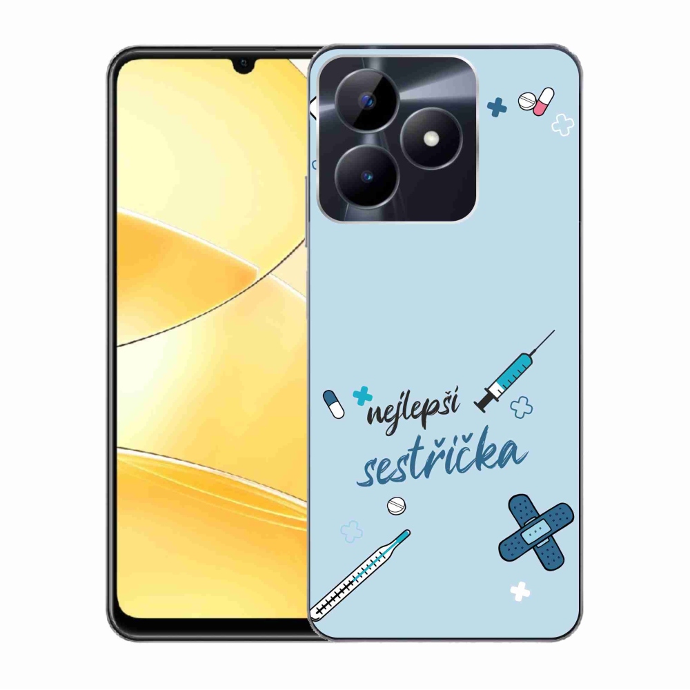Gélborítás mmCase a Realme C51/C53 készülékre - a legjobb kishúg kék háttere