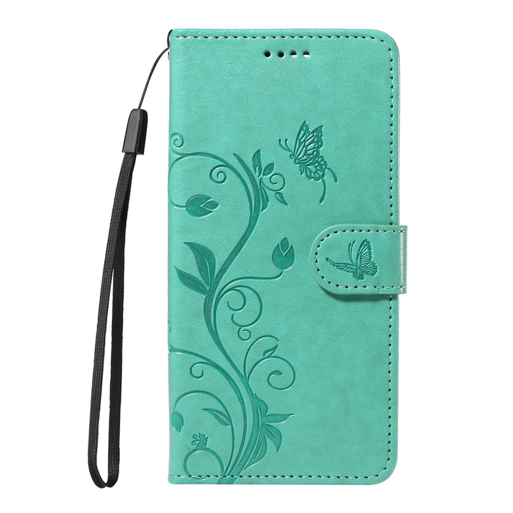Virágok könyv tok Xiaomi Redmi A5 (173.45x79.35x8.45mm) - teal színű