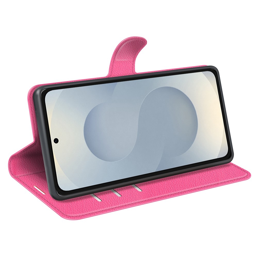 Litchi könyv tok Samsung Galaxy S25 Edge-hez - rózsaszínű