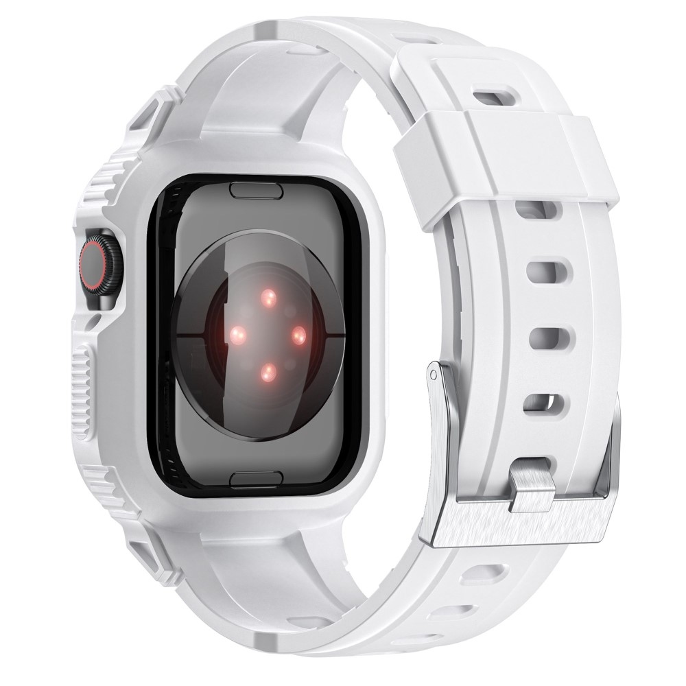 Cseppálló szilikon tok szíjjal Apple Watch Ultra 49mm készülékhez - fehér