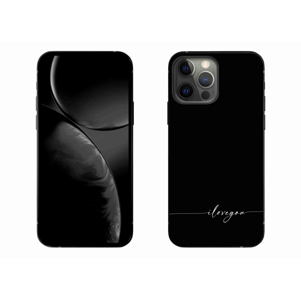 Gél borítás mmCase iPhone 13 Pro Max 6.7 készülékhez - Szeretlek fekete háttérrel
