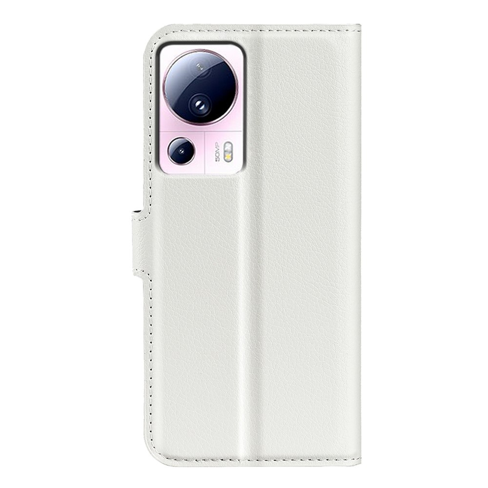 Litchi könyv tok Xiaomi 13 Lite-hoz - fehér