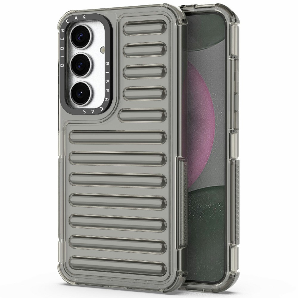Csíkos tartós borító Samsung Galaxy S25+ készülékhez - szürke