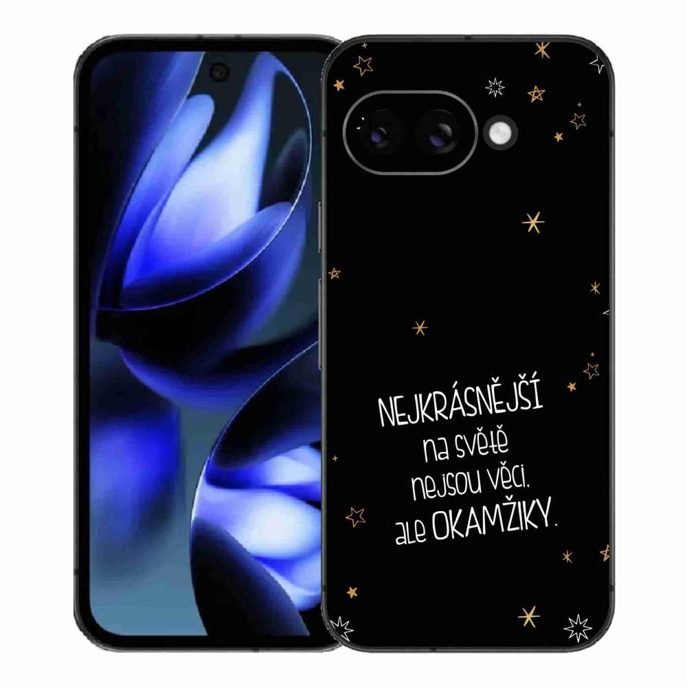 Gél borítás mmCase a Google Pixel 9a - Idézet 4 fekete háttérrel