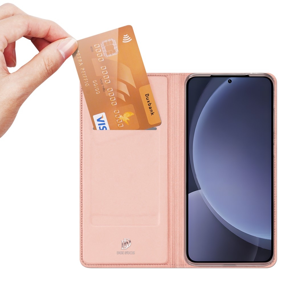 DUX könyvtáska Samsung Galaxy S25 készülékhez - rózsaarany