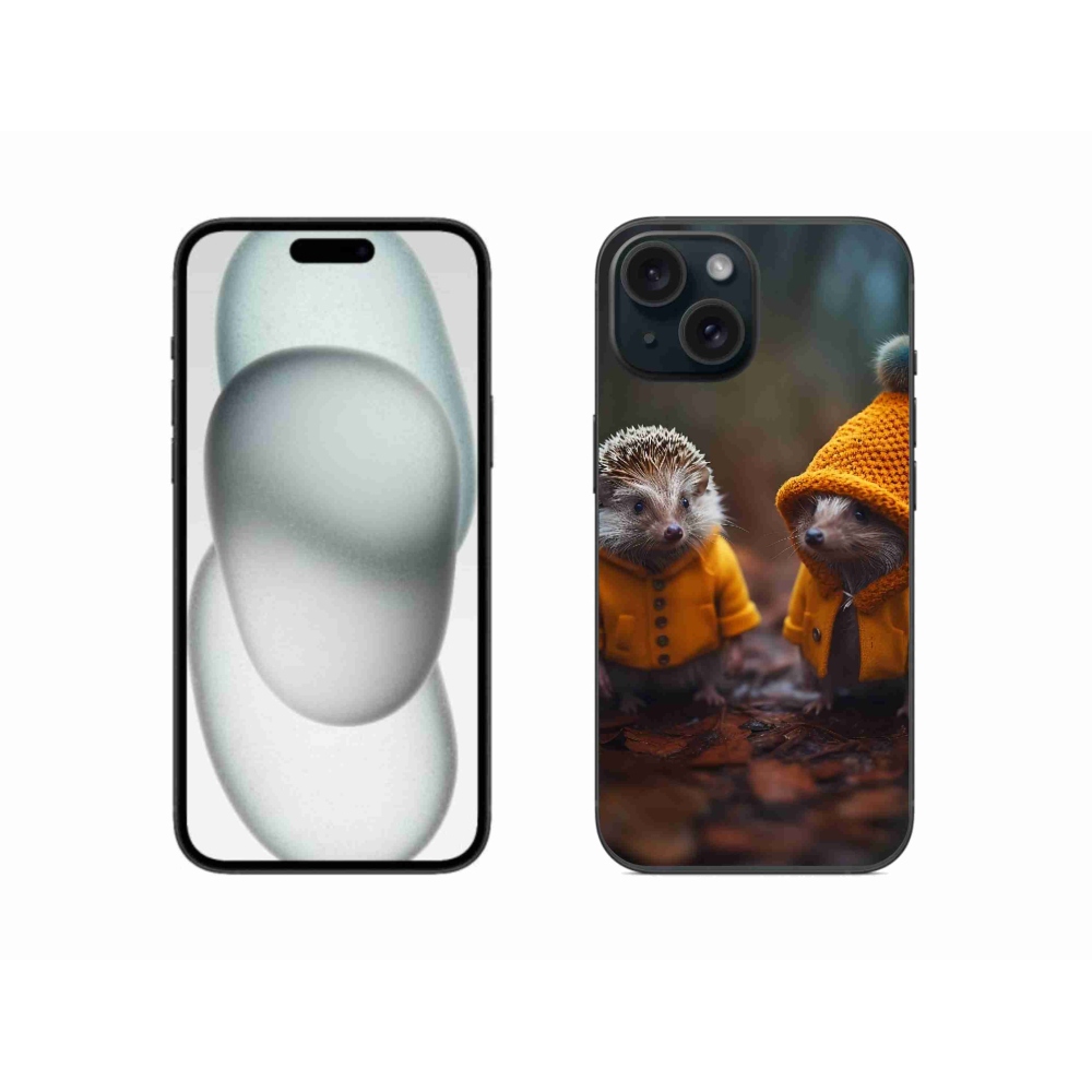 Zselés borítás mmCase iPhone 15 készülékhez - sündisznók