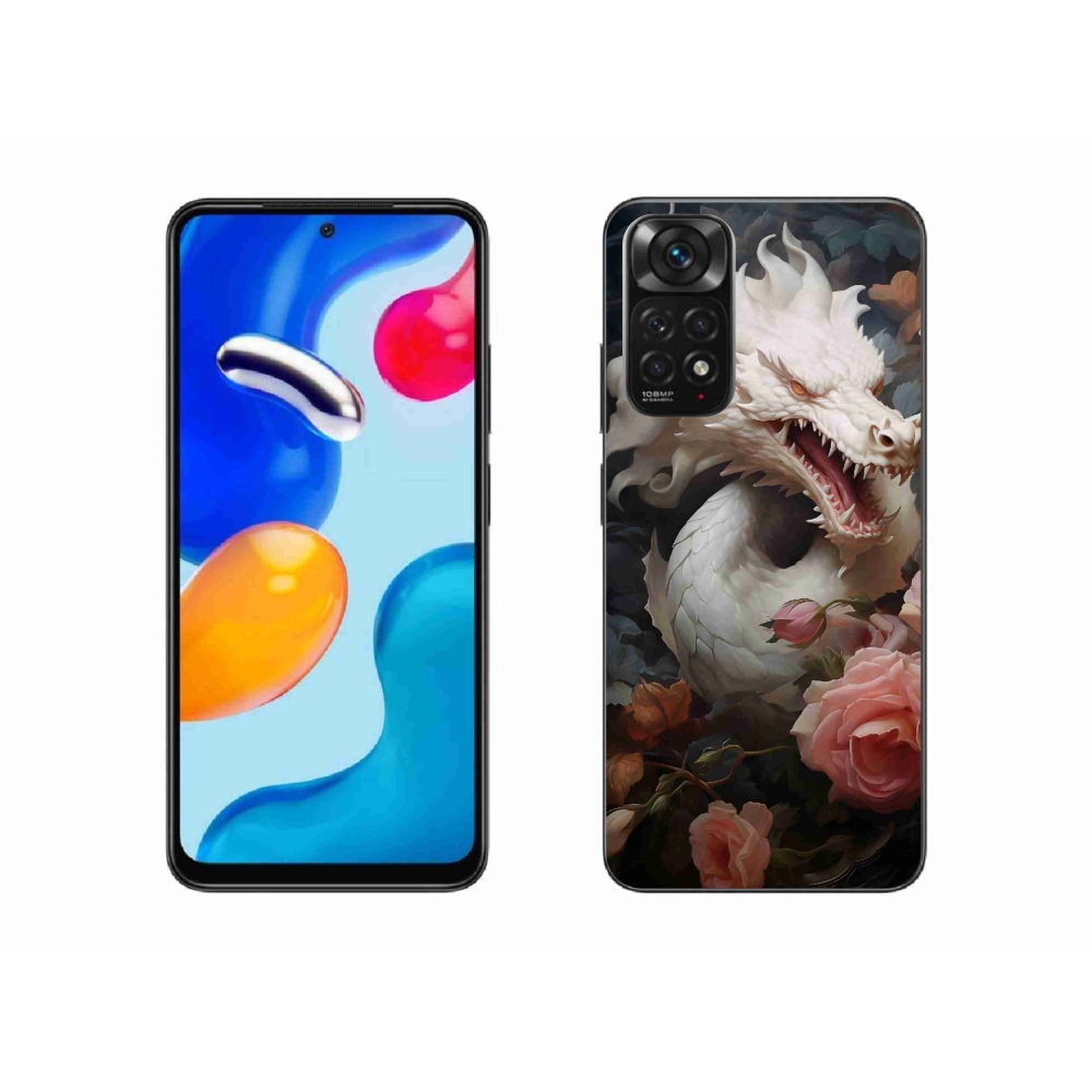 Gél borítás mmCase a Xiaomi Redmi Note 11S 4G-hez - fehér sárkány