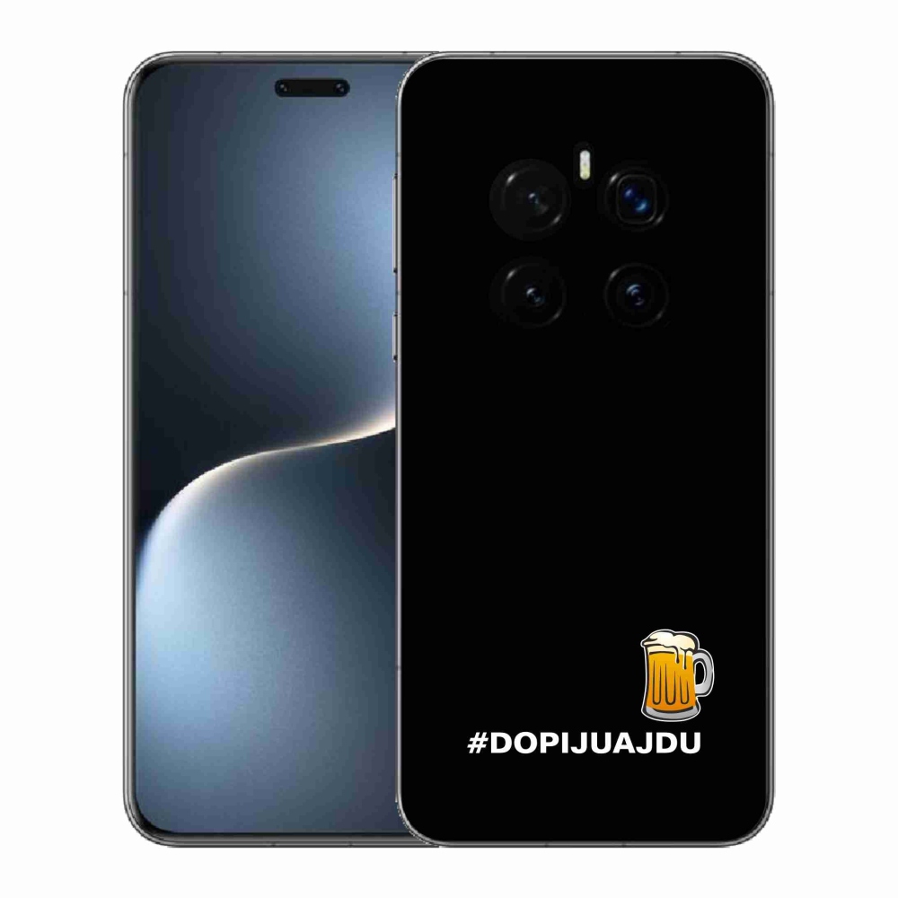 Gél borítás mmCase a Honor Magic 7 Pro 5G számára - sör motívum 1 fekete háttér