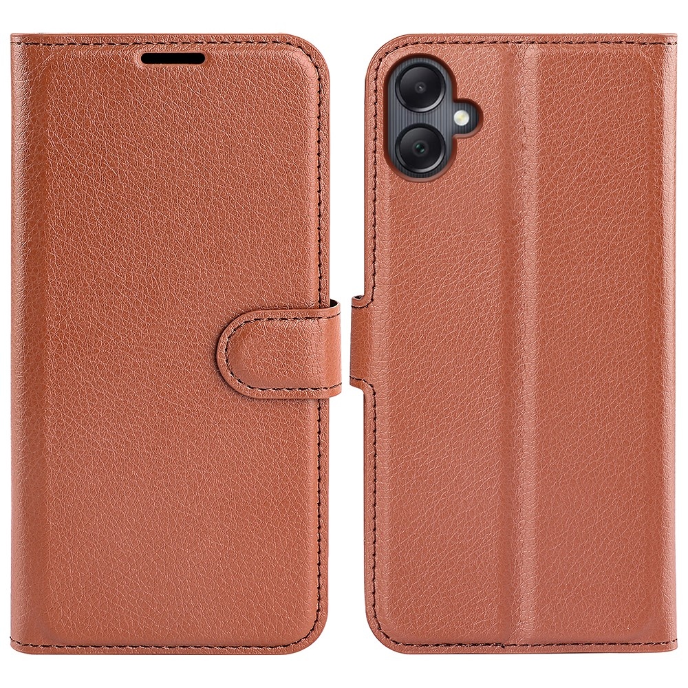 Litchi könyv tok Samsung Galaxy A06 4G-hez - barna