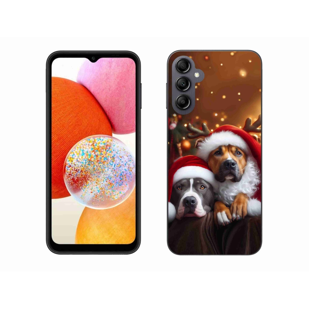 Gél borítás mmCase Samsung Galaxy A14 4G/5G - Karácsonyi kutyák